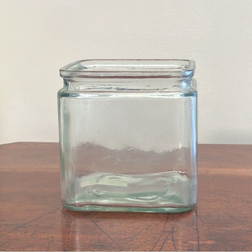 Clear Glass Cube Vase Planter